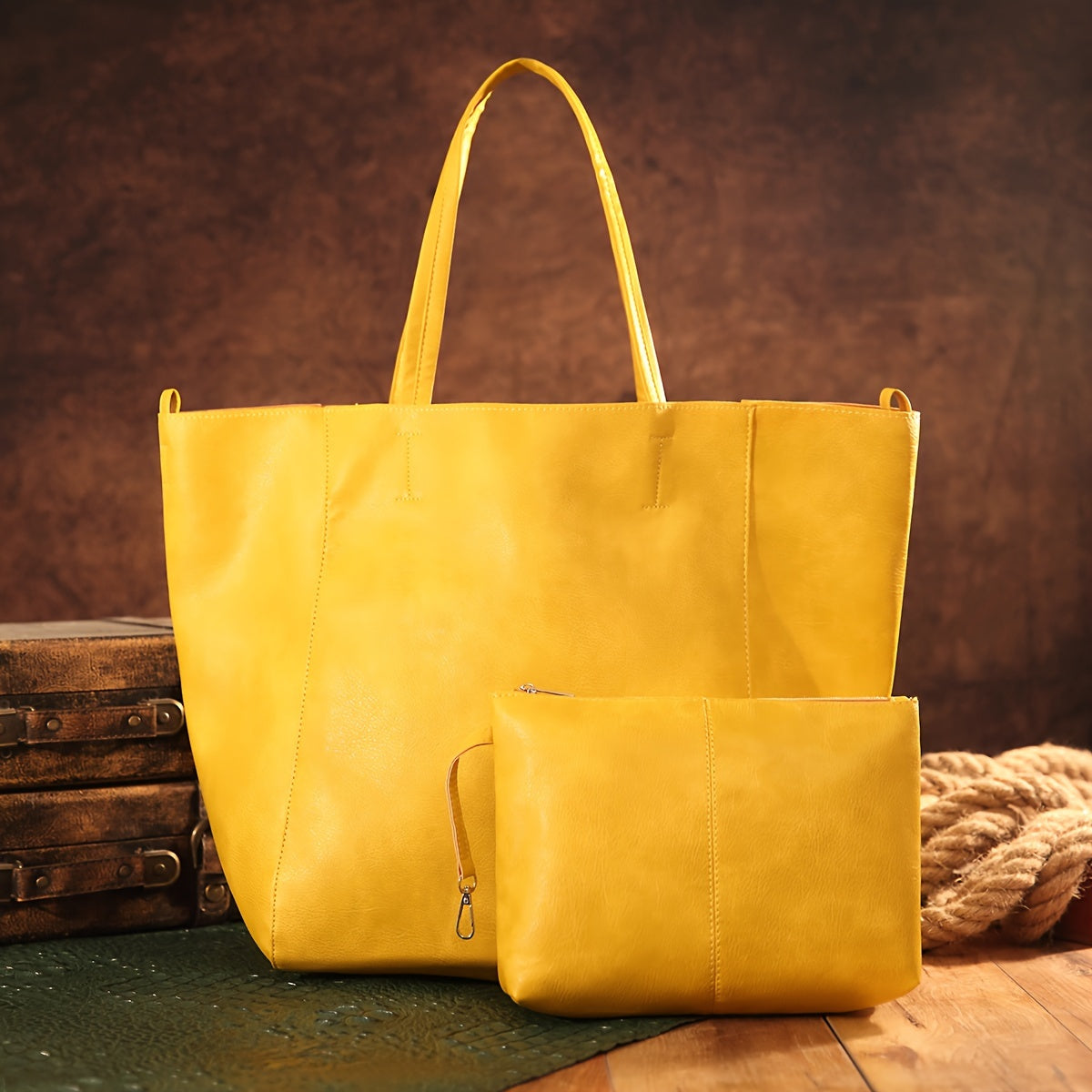 Large Soft Tote Bag Women European American Style Spacious Shoulder Bag
