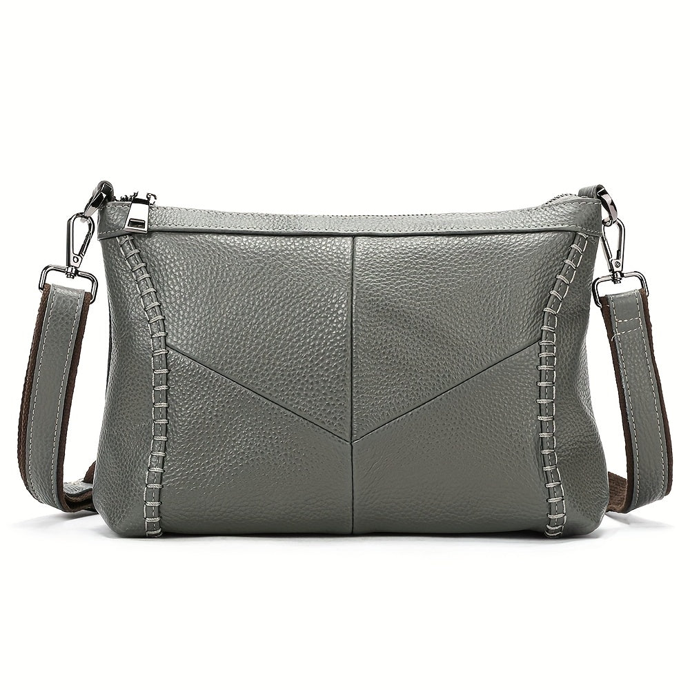 Genuine Cowhide Leather Women Shoulder Crossbody Bag Large Capacity Daily Handbag