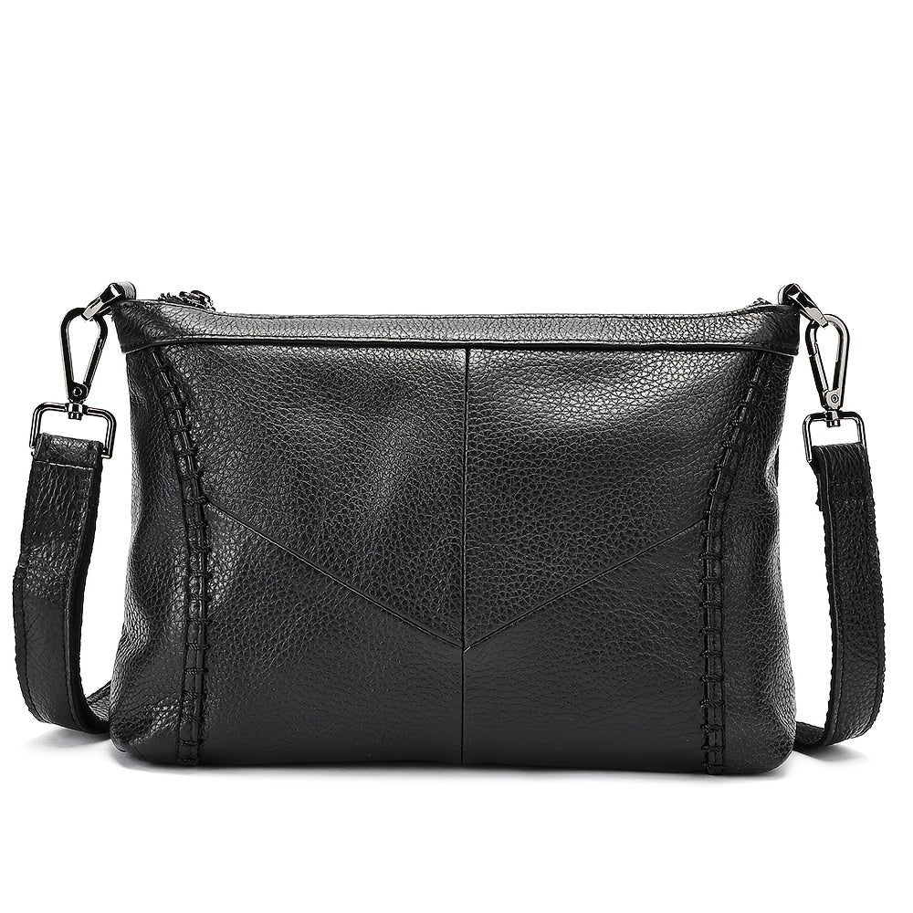 Genuine Cowhide Leather Women Shoulder Crossbody Bag Large Capacity Daily Handbag