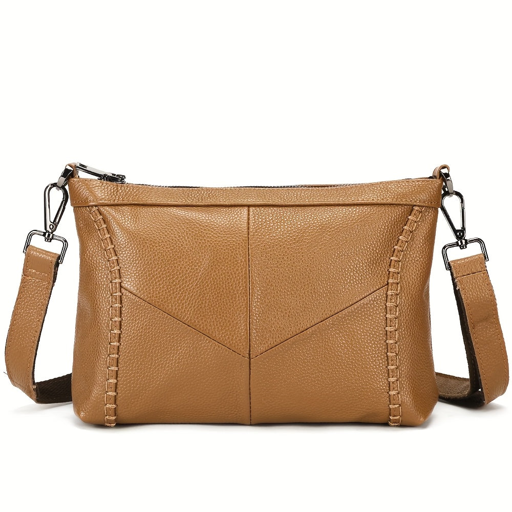 Genuine Cowhide Leather Women Shoulder Crossbody Bag Large Capacity Daily Handbag