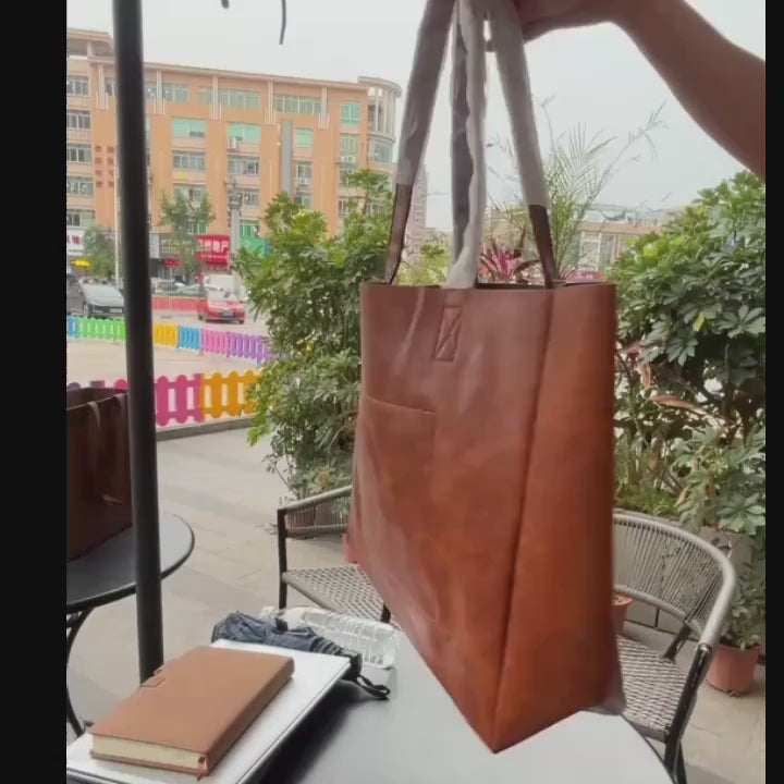 Retro Solid Women Tote Bag Large Capacity Convertible Shoulder Handbag